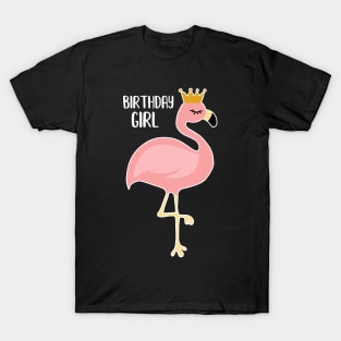 Pink Flamingo, Birthday Girl Gift Princess T-Shirt